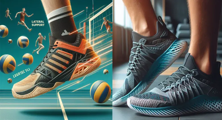 lateral support variation training and volleybals shoe